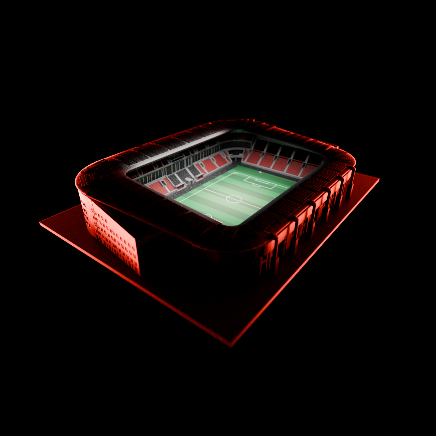 Barevný 3D model Fortuna Areny SK Slavia Praha – Eden COLORED – StadiArt 3D – pohled 5