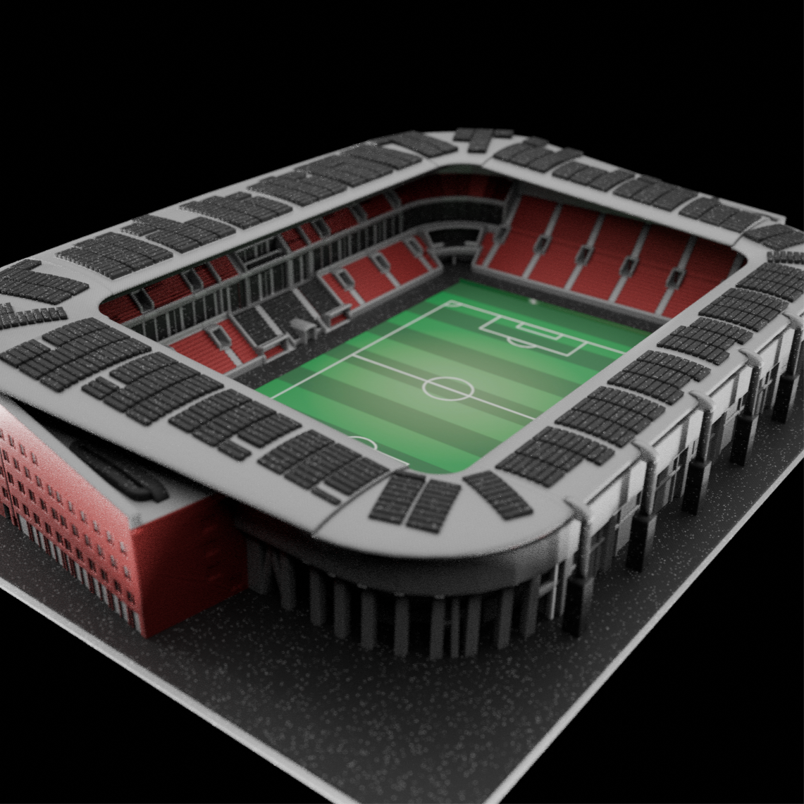 Barevný 3D model Fortuna Areny SK Slavia Praha – Eden COLORED – StadiArt 3D – pohled 1