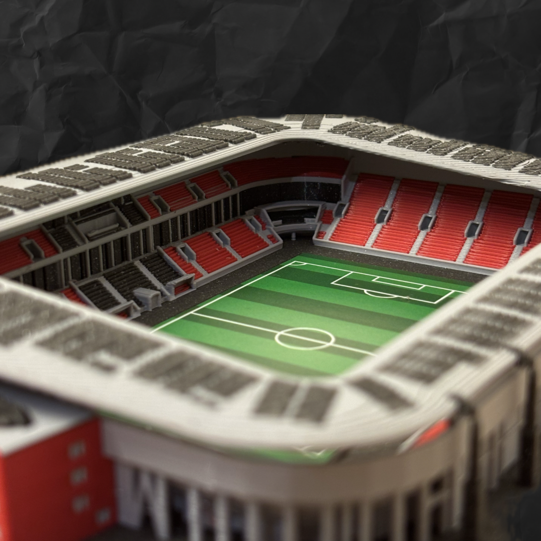 Barevný 3D model Fortuna Areny SK Slavia Praha – Eden COLORED – StadiArt 3D – pohled 4