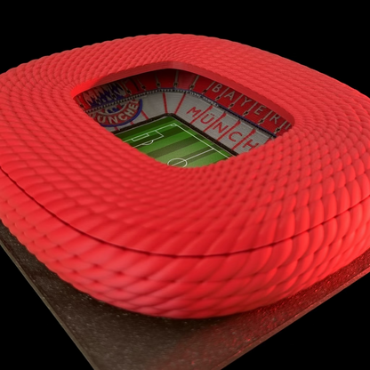 Barevný 3D model Allianz Areny FC Bayern Mnichov – StadiArt 3D – pohled 2