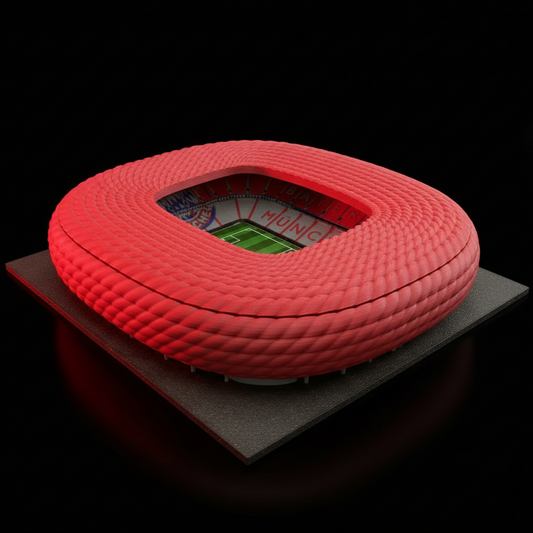 Barevný 3D model Allianz Areny FC Bayern Mnichov – StadiArt 3D – pohled 1