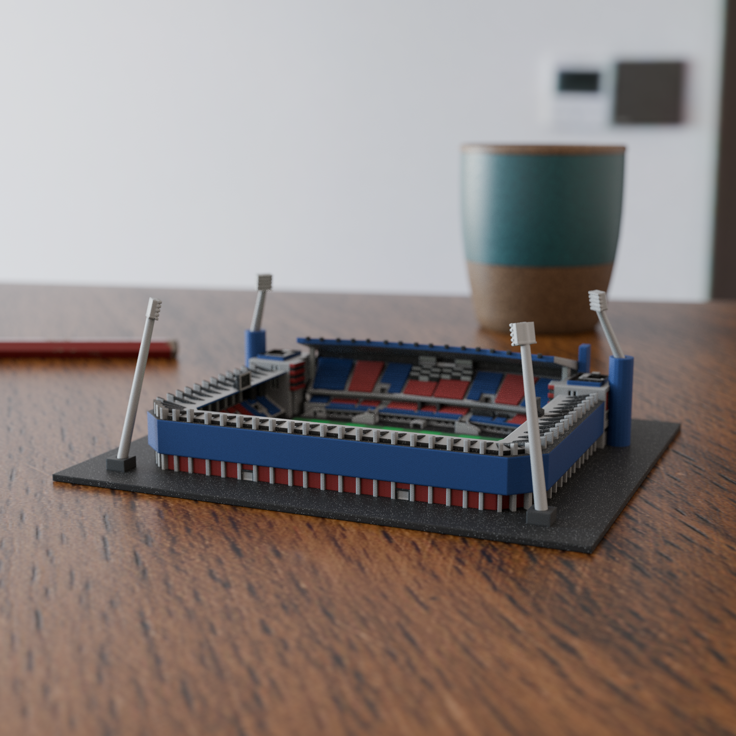 Barevný 3D model Doosan Areny FC Viktoria Plzeň – StadiArt 3D – pohled 3