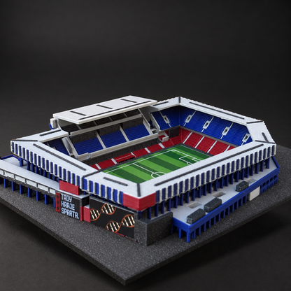 Barevný model stadionu Letná – studiový detail fasády