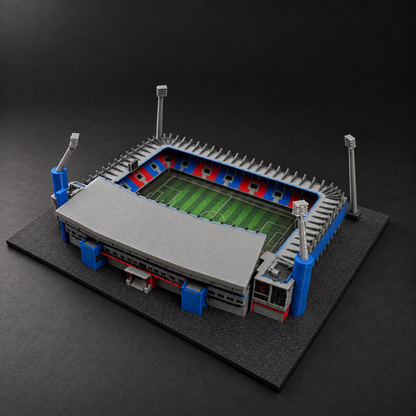 Barevný model Doosan Areny – detail hlavní fasády