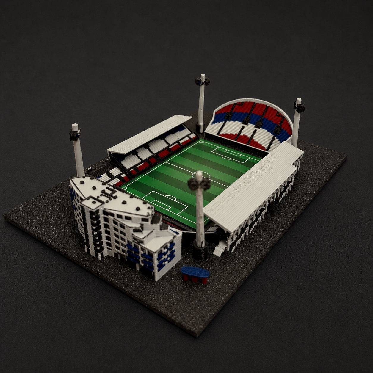 Barevný 3D model Androva stadionu Sigma Olomouc – StadiArt 3D – pohled 3