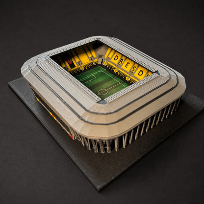 Barevný 3D model Rudolf-Harbig-Stadionu Dynamo Dresden – StadiArt 3D – pohled 4