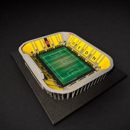 Barevný 3D model Rudolf-Harbig-Stadionu Dynamo Dresden – StadiArt 3D – pohled 5