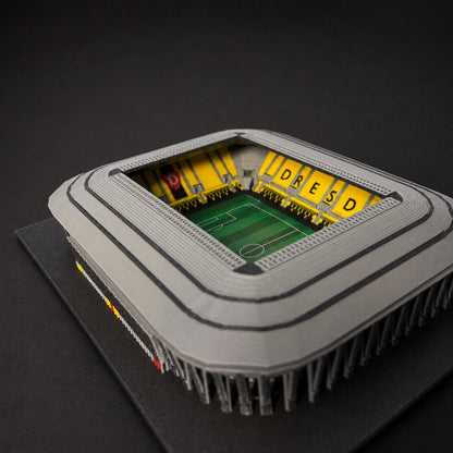 Barevný 3D model Rudolf-Harbig-Stadionu Dynamo Dresden – StadiArt 3D – pohled 7