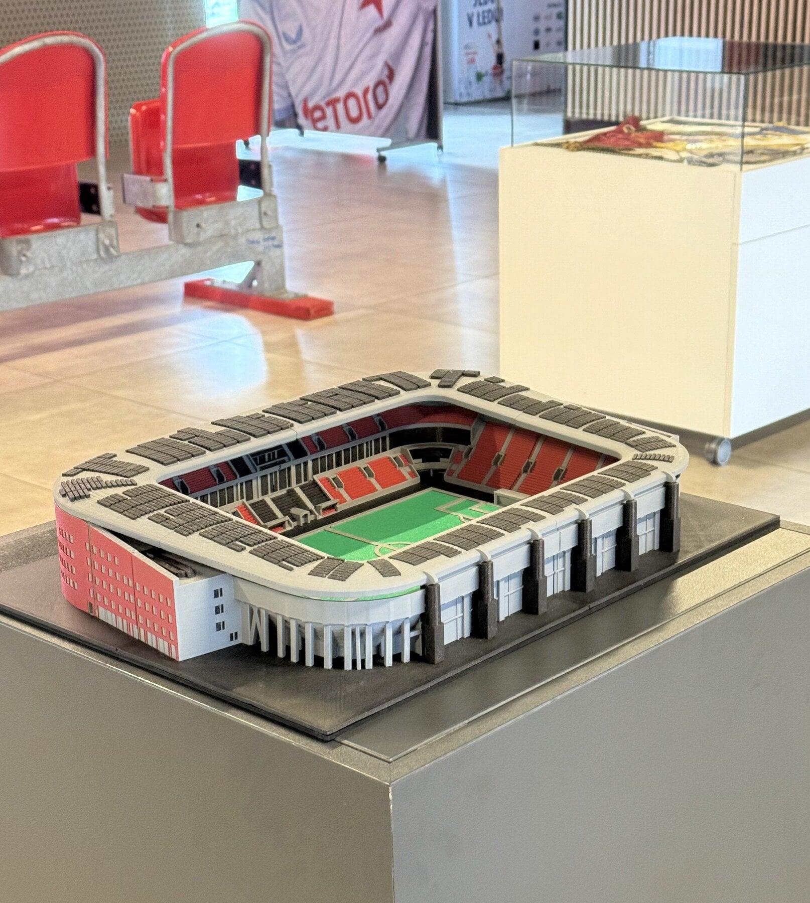 Original photograph of an XL StadiArt model displayed at the SK Slavia Praha museum