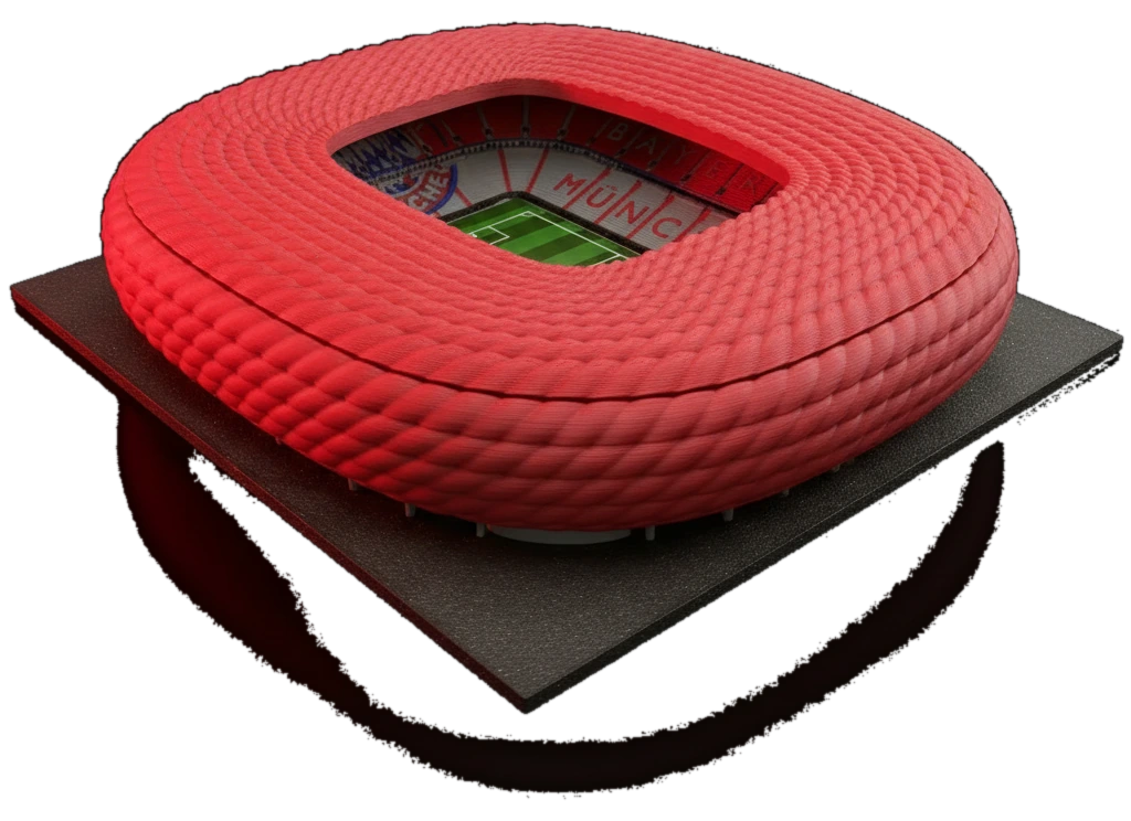 Coloured 3D model of Allianz Arena